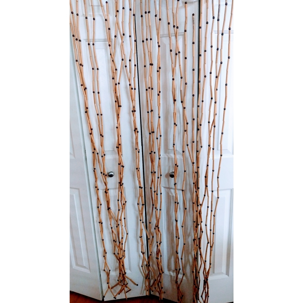 Vintage 70's Bamboo Wood Curtain Door Tiki  Bar Decor 35” x 70” Boho Hippie Hips